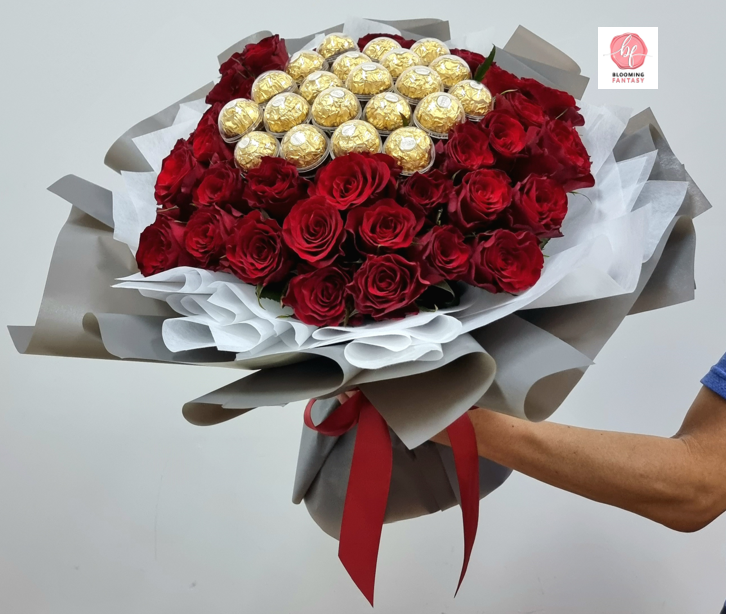 You're My One and Only - Red Roses with Ferrero Rocher