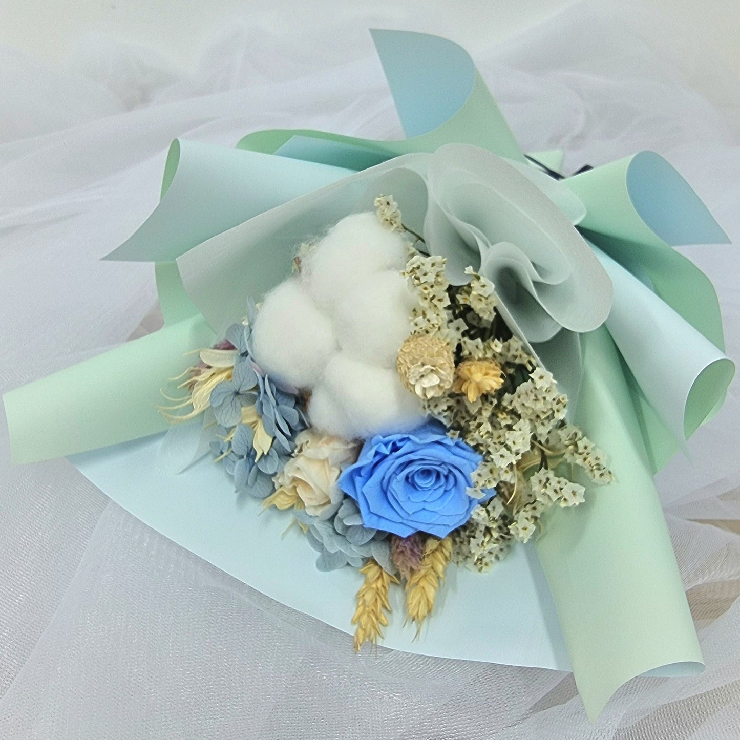 Bouquet (Blue Preserved Rose) - Handcrafted Gifts