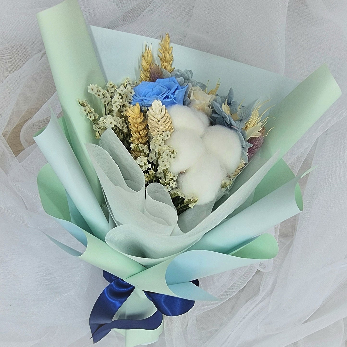 Bouquet (Blue Preserved Rose) - Handcrafted Gifts