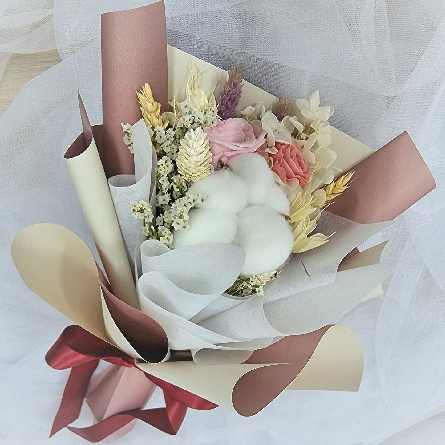 Bouquet (Pink Preserved Rose) - Handcrafted Gifts