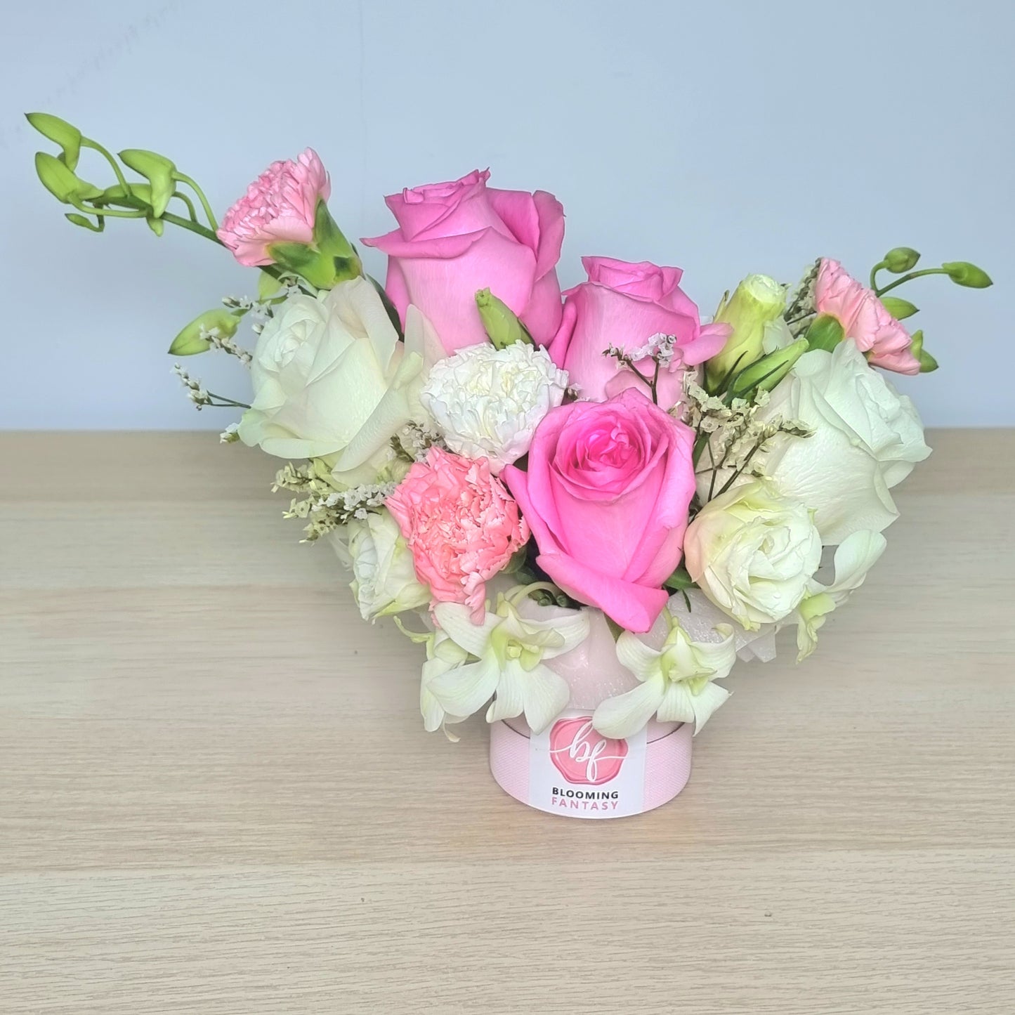 Bloom Box (Petite) - Pink and White Rose