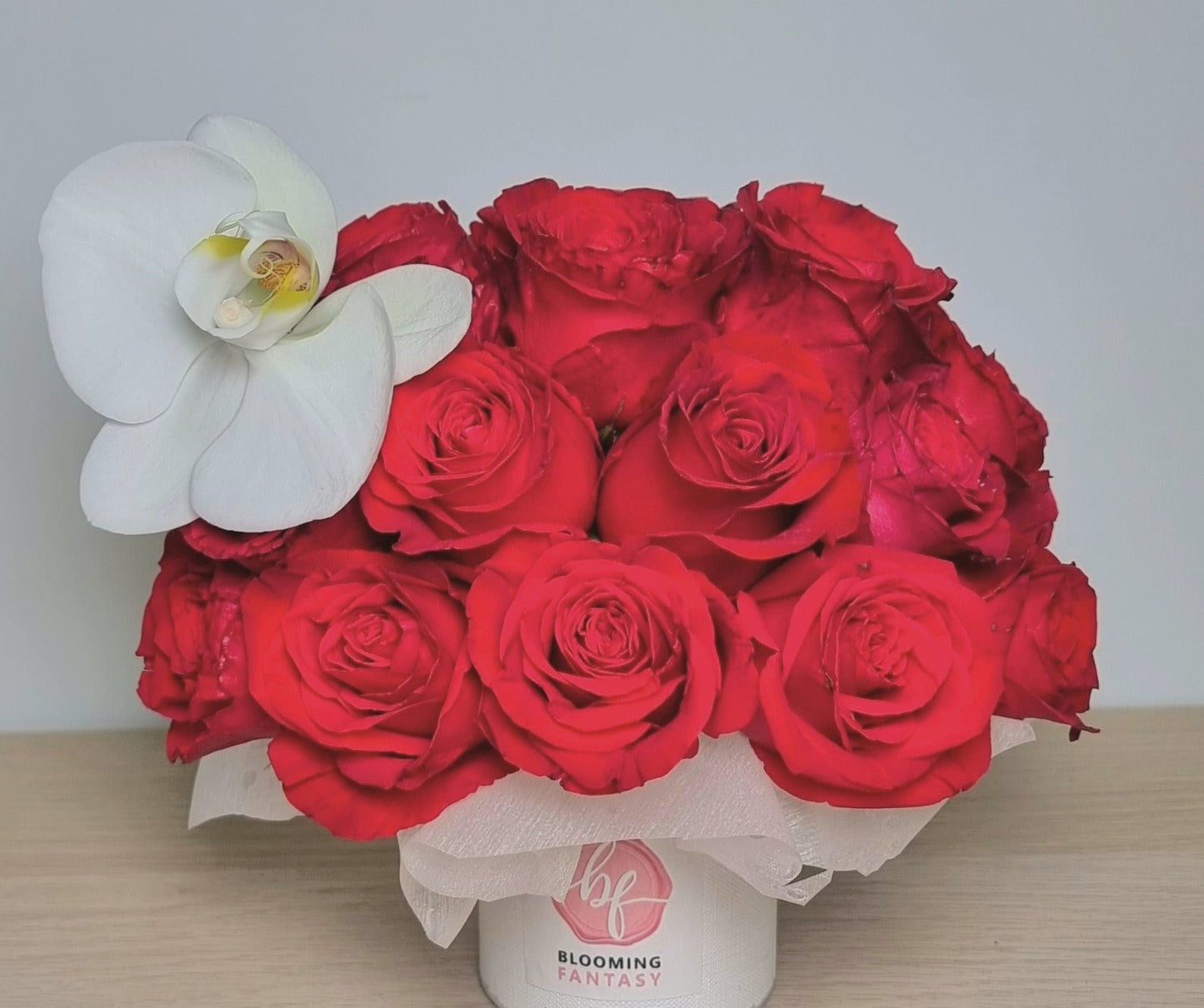 Petite Red Rose Bloom Box - Fluttering Hearts