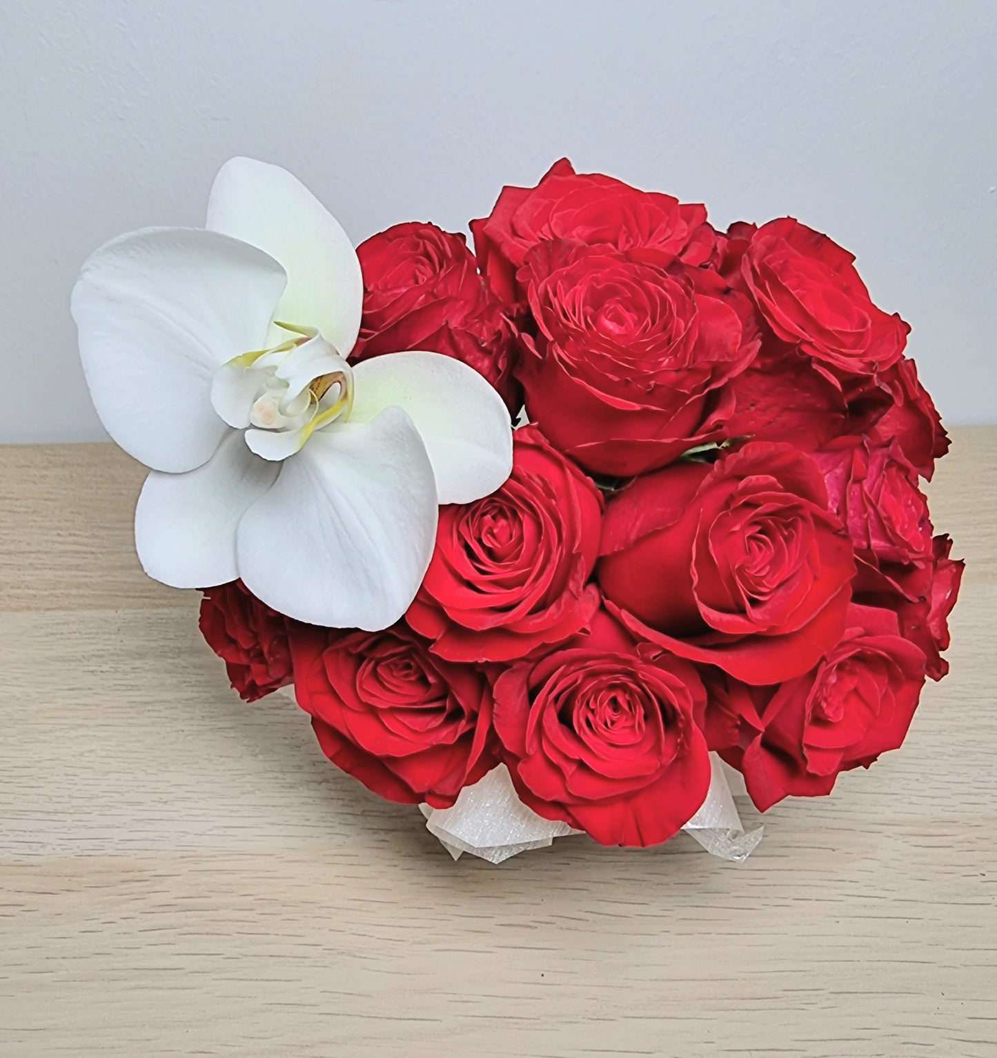 Petite Red Rose Bloom Box - Fluttering Hearts