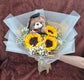 Bouquet - Sunflowers & Baby Breath with Graduation Bear