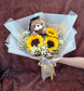 Bouquet - Sunflowers & Baby Breath with Graduation Bear