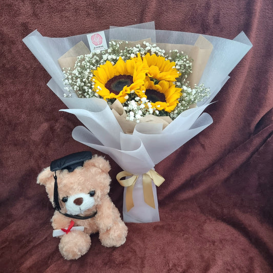 Bouquet - Sunflowers with Baby Breath